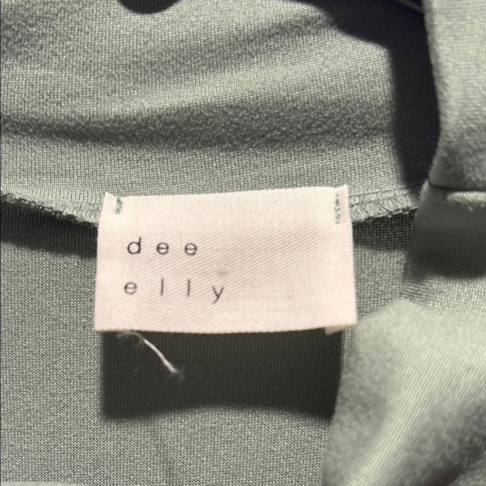 Girls' Sage Green Puff Sleeve Dress